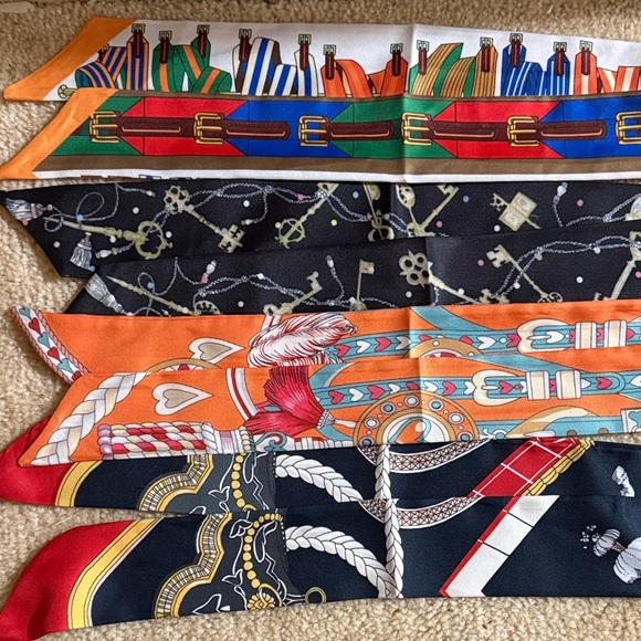 Accessories - Colorful Silk Twilly Scarves Set of 4